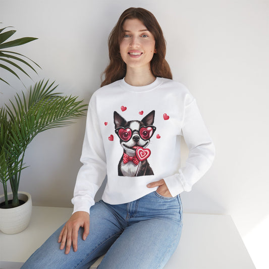 Boston Terrier Valentine's Day Unisex Heavy Blend™ Crewneck Sweatshirt