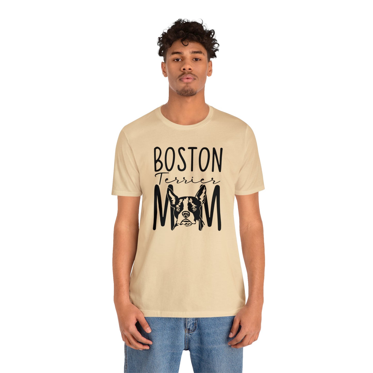 Boston Terrier Mom Unisex Jersey Short Sleeve Tee