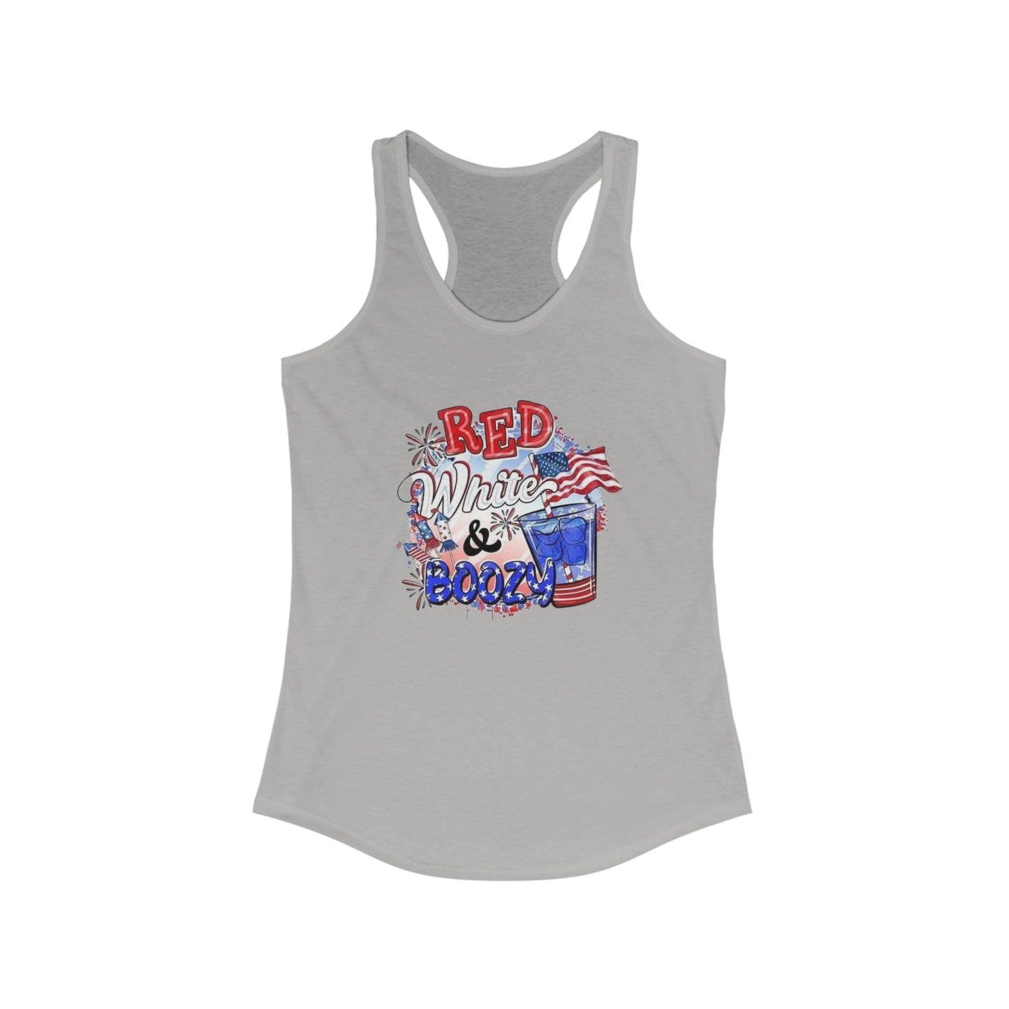 Red, White, & Boozy Women's Ideal Racerback Tank