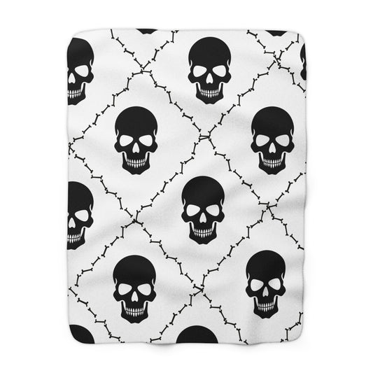 Skulls And Bones Sherpa Fleece Blanket