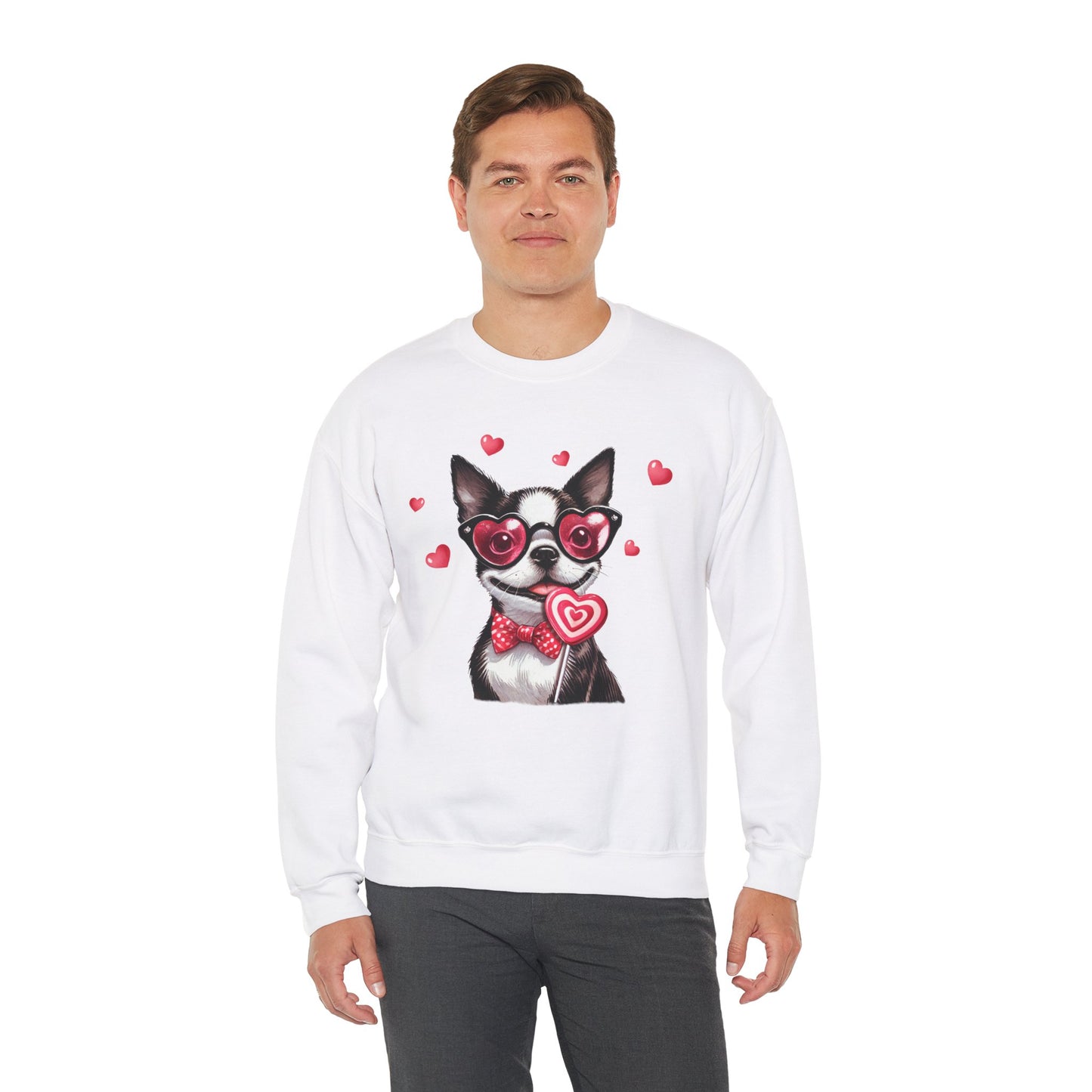 Boston Terrier Valentine's Day Unisex Heavy Blend™ Crewneck Sweatshirt