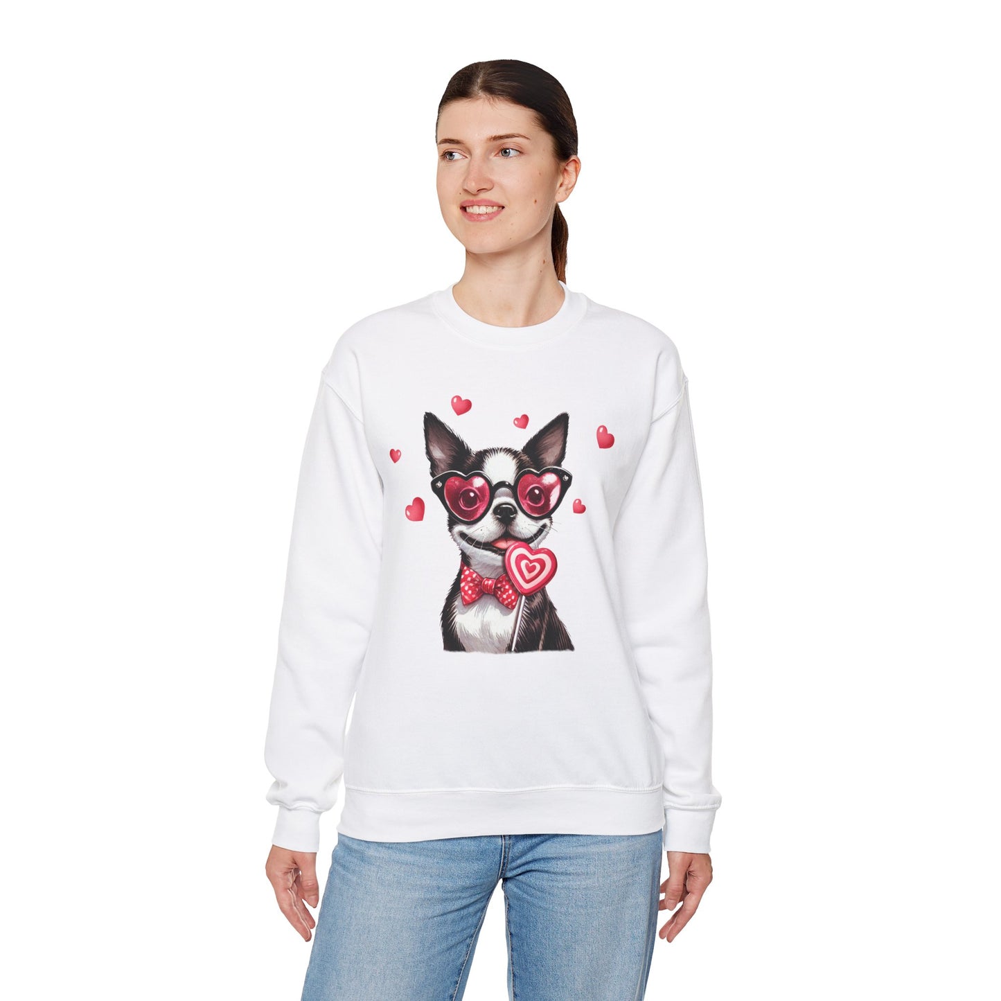 Boston Terrier Valentine's Day Unisex Heavy Blend™ Crewneck Sweatshirt