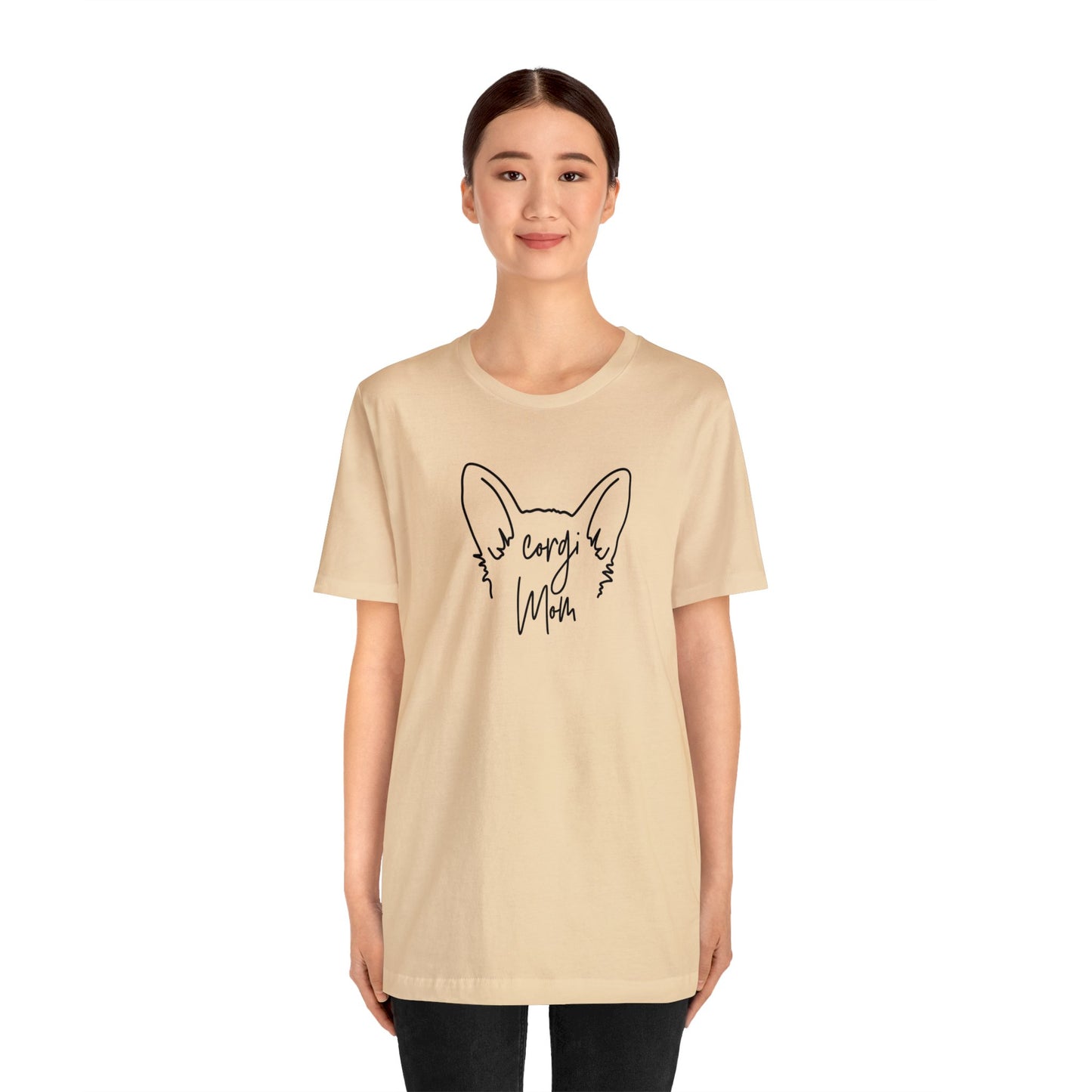 Corgi Mom Outline Unisex Jersey Short Sleeve Tee