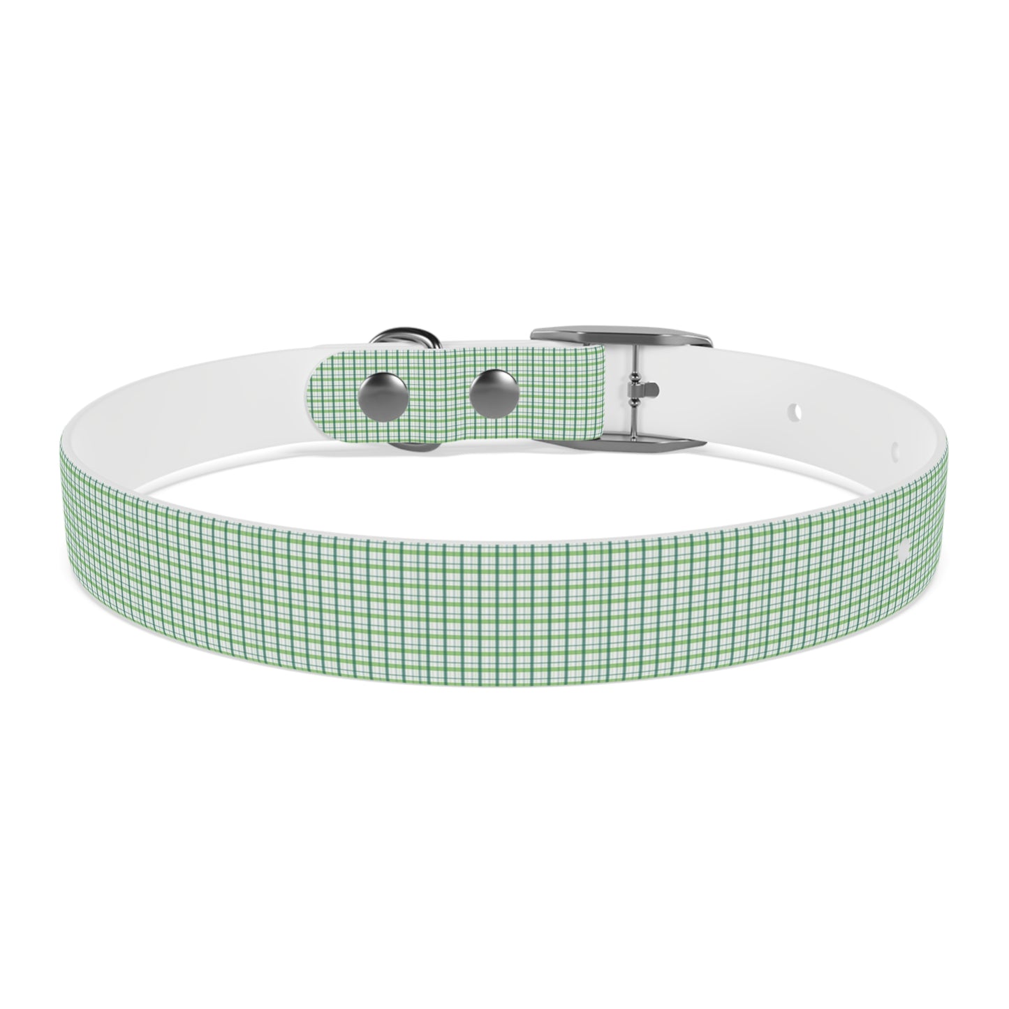 Green Plaid Dog Collar