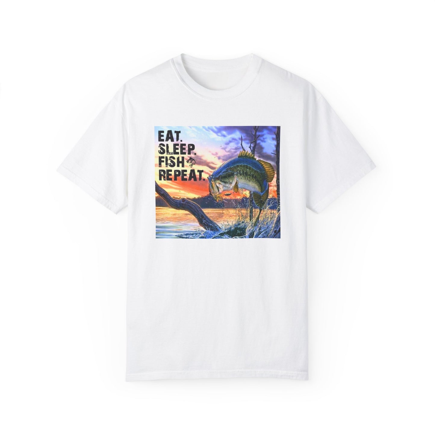 Eat Sleep Fish Repeat Unisex Garment-Dyed T-shirt