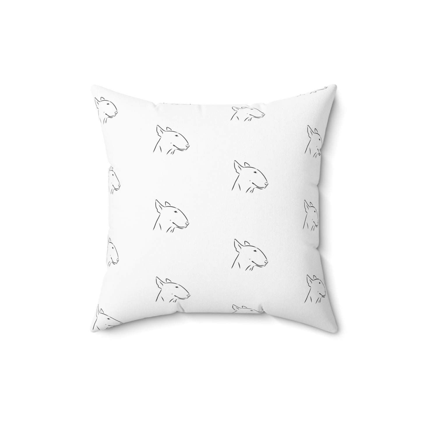 Side Eye Bull Terrier Spun Polyester Square Pillow