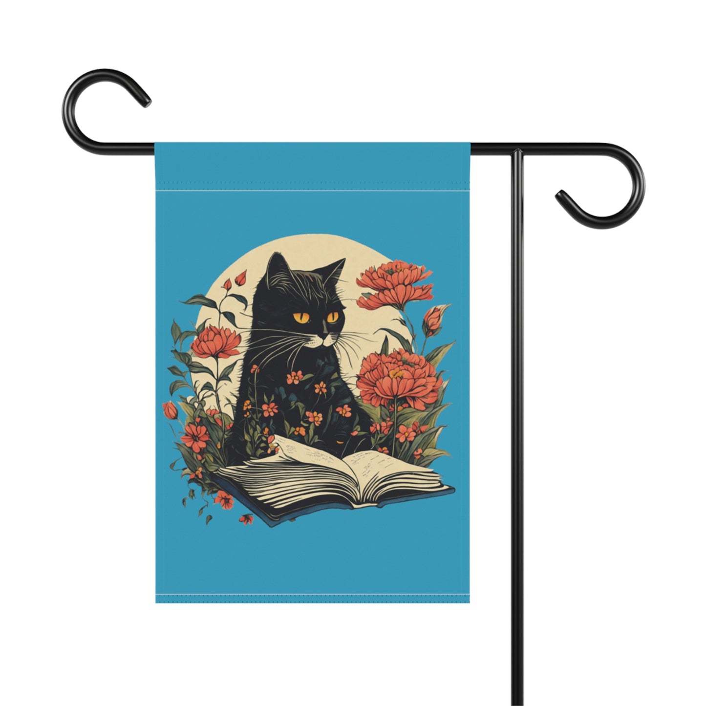 Cat With Book Garden & House Banner