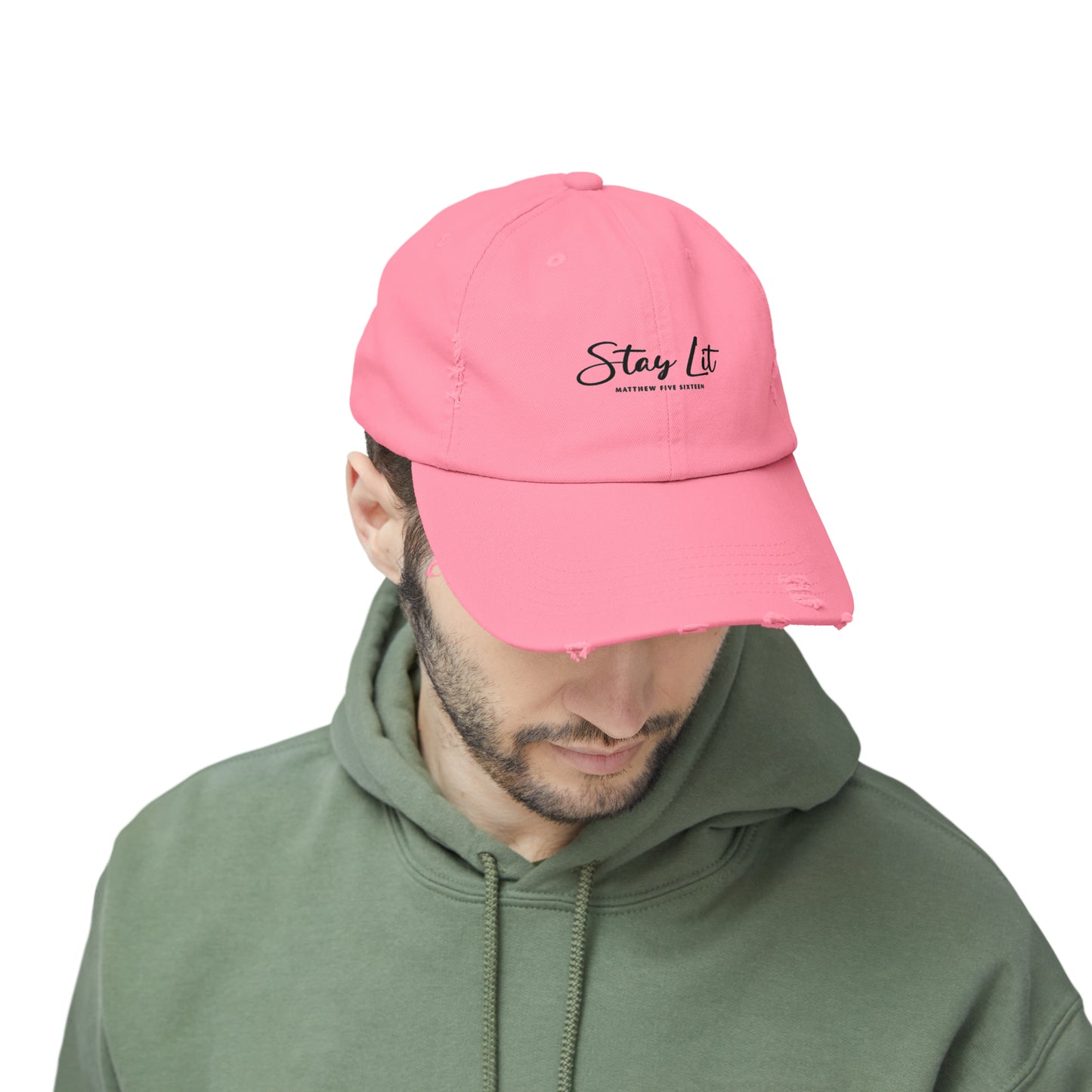 Stay Lit Unisex Distressed Cap