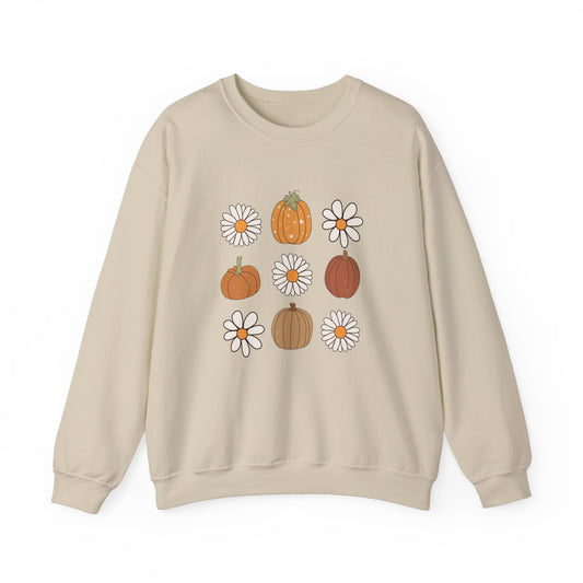 Pumpkins And Daisies Unisex Heavy Blend™ Crewneck Sweatshirt