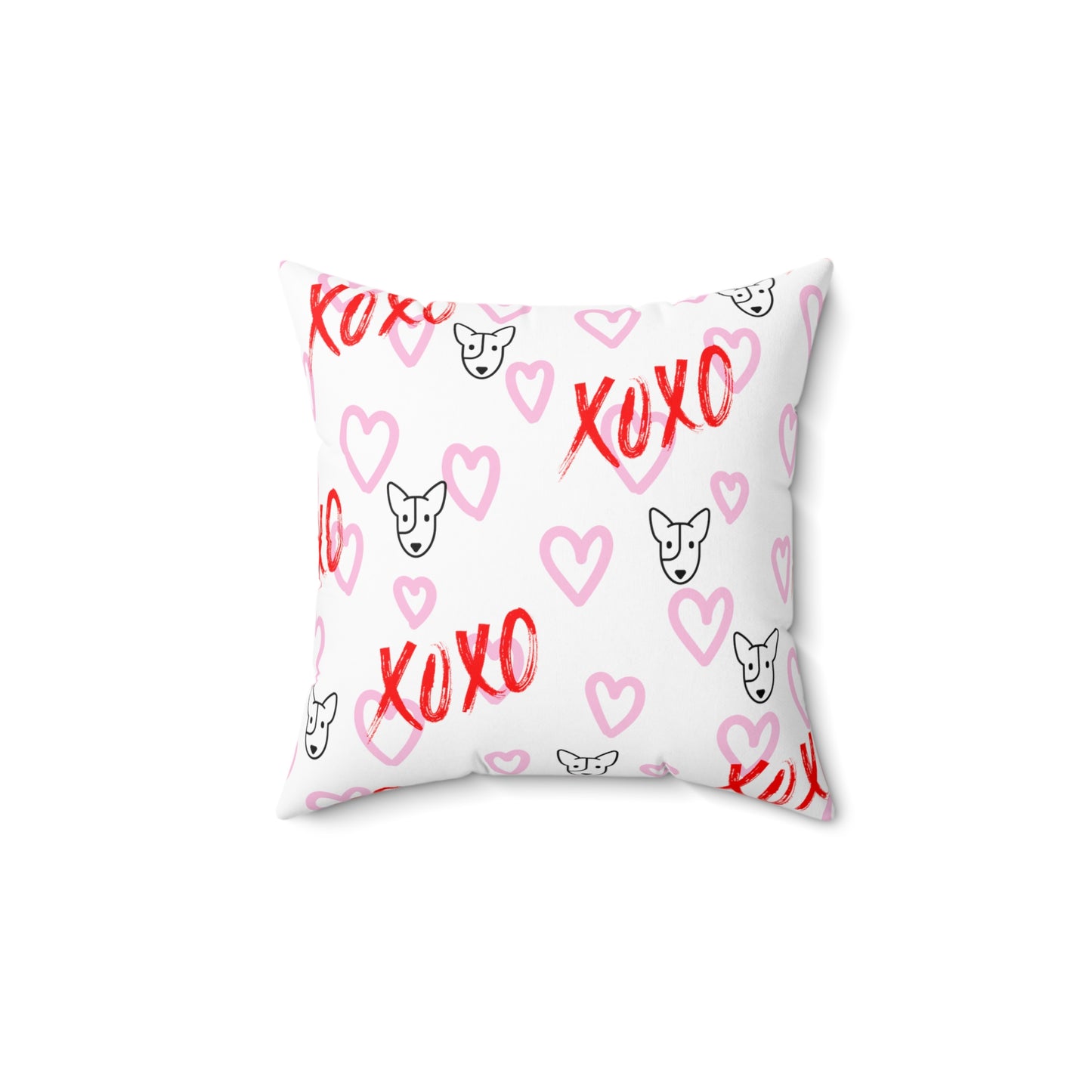 Bull Terrier XOXO Spun Polyester Square Pillow