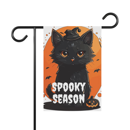 Spooky Season Black Cat Garden & House Banner