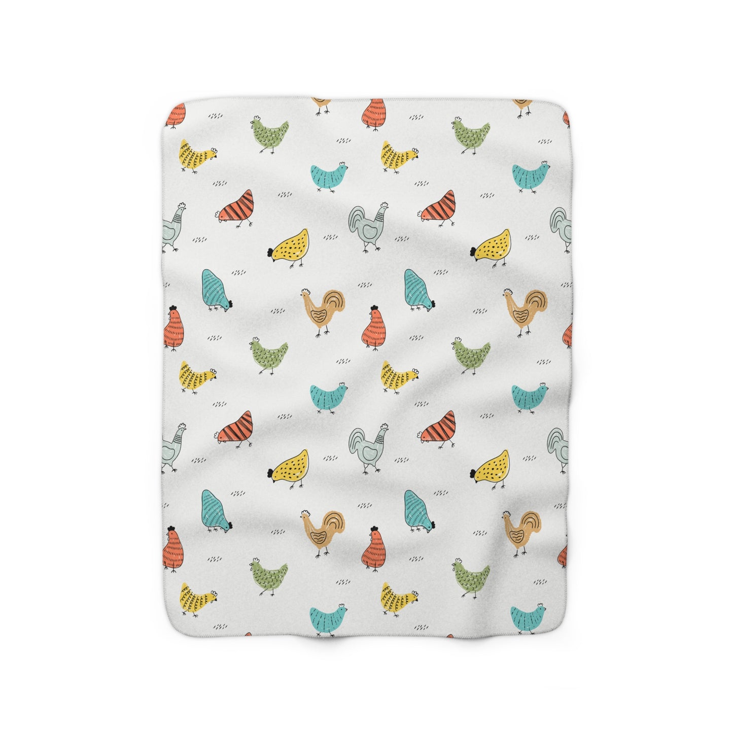 Sherpa Fleece Colorful Chicken Blanket