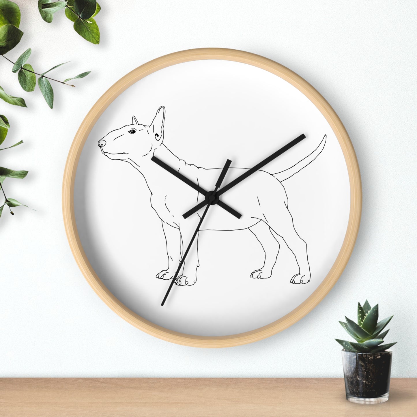 Bull Terrier Style Wall Clock