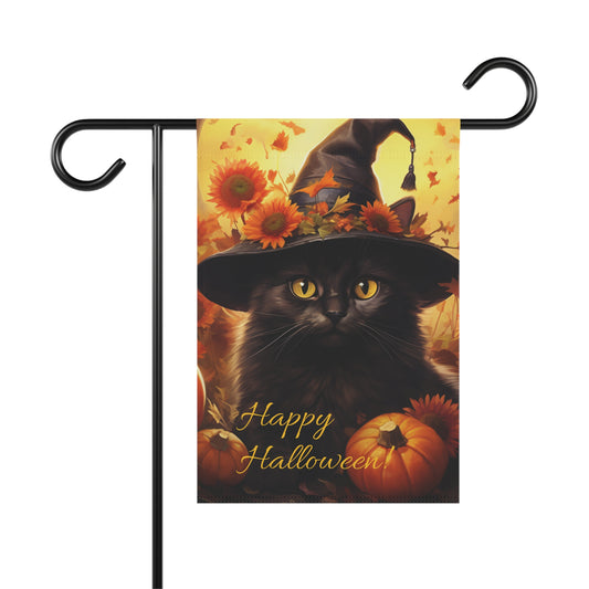 Happy Halloween Black Cat Garden & House Banner