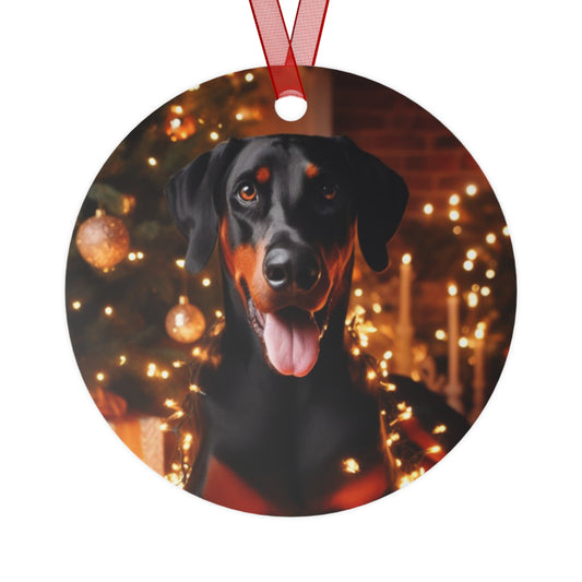 Doberman #2 Metal Ornaments