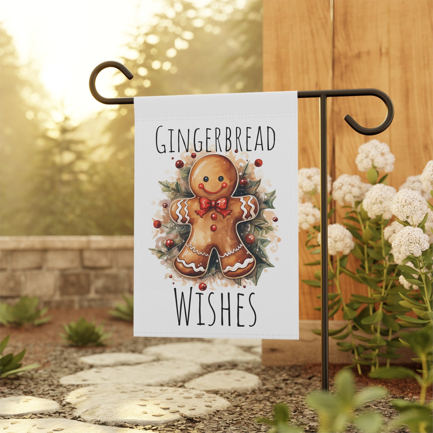 Gingerbread Wishes Garden & House Banner