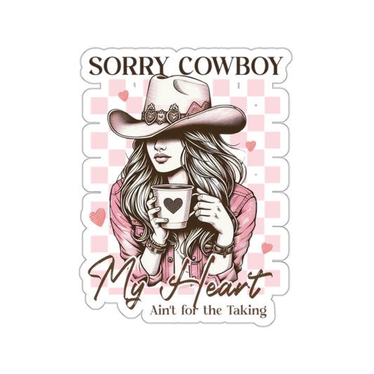 Sorry Cowboy Kiss-Cut Stickers