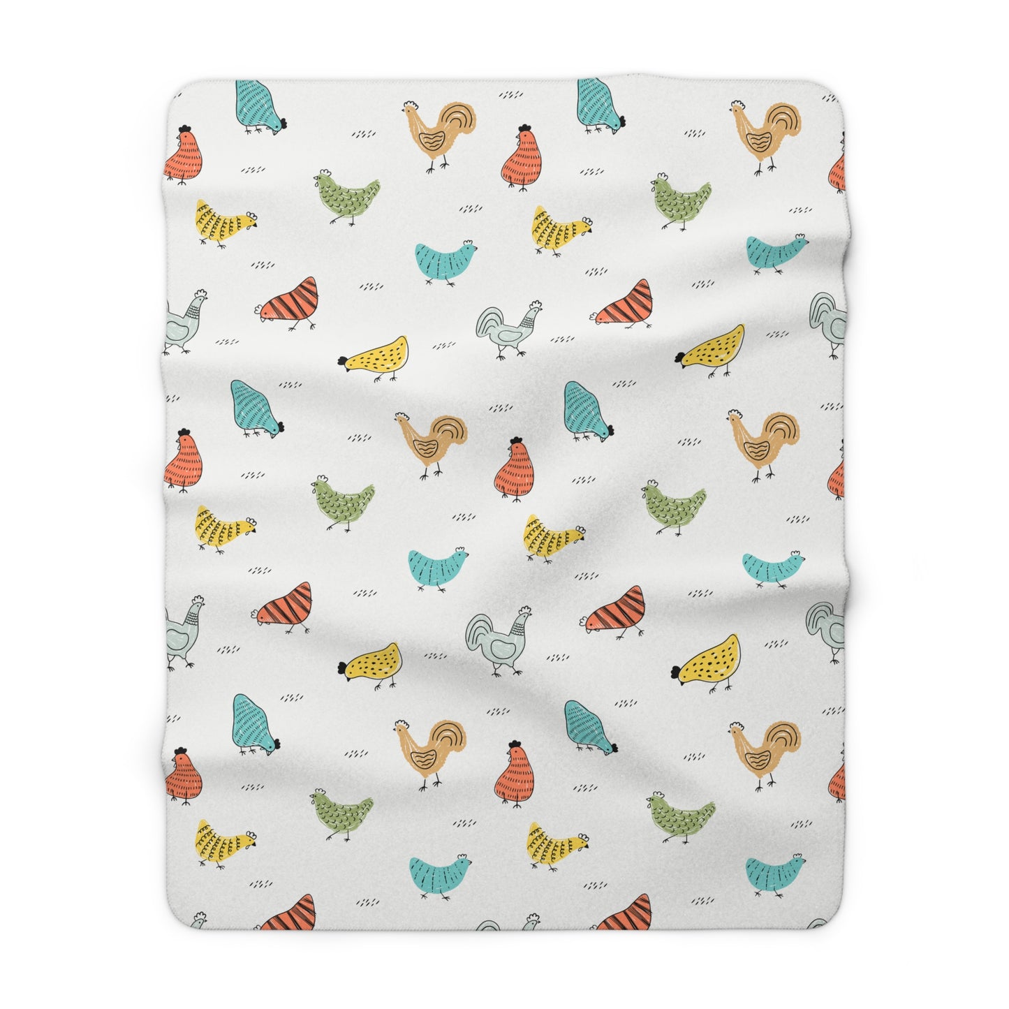 Sherpa Fleece Colorful Chicken Blanket