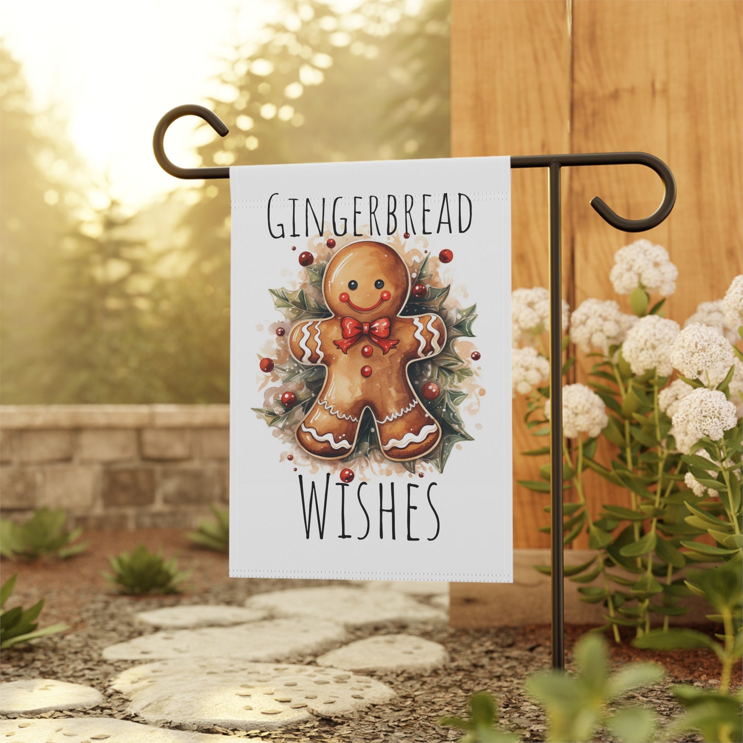 Gingerbread Wishes Garden & House Banner