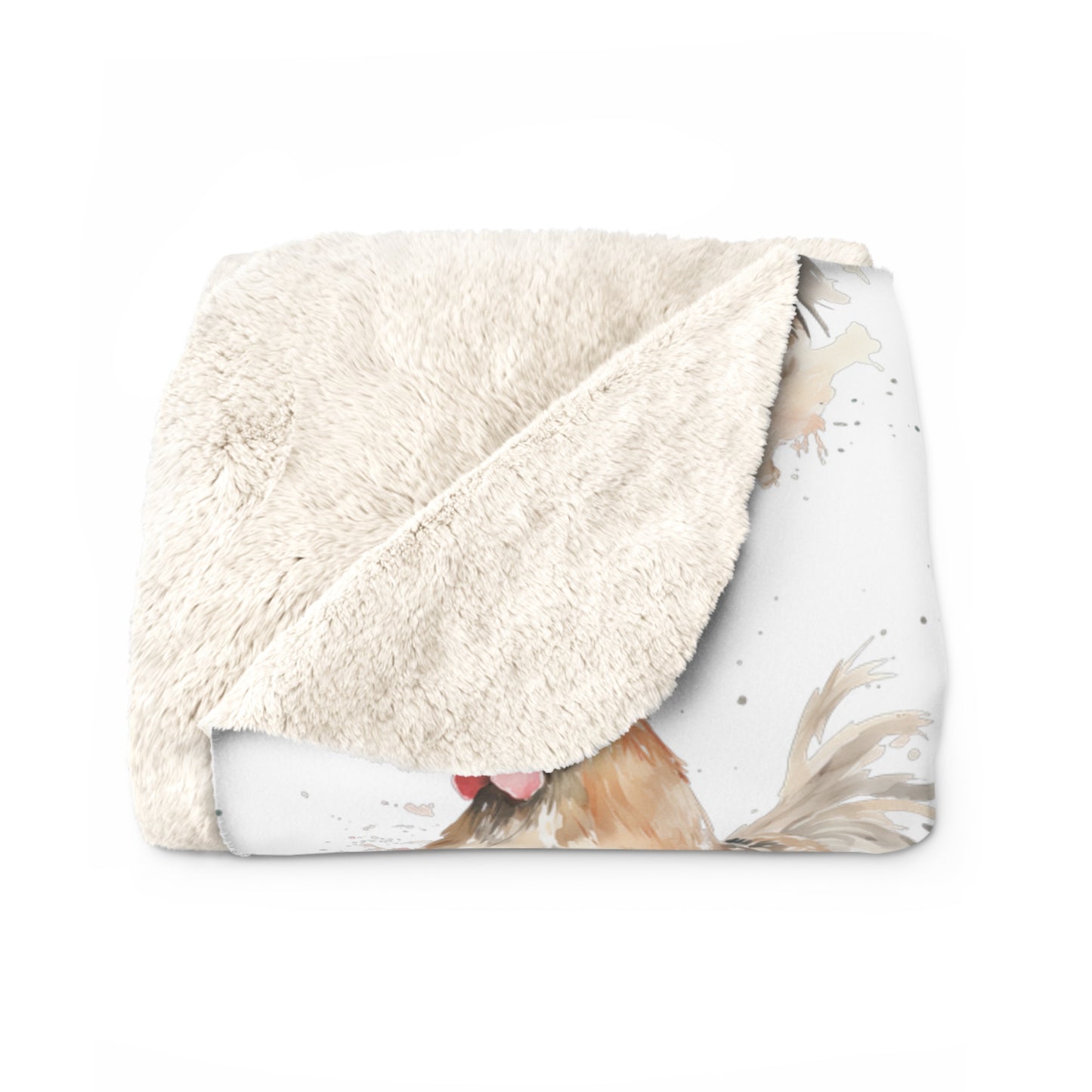 Sherpa Fleece Watercolor Chicken Blanket