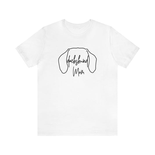 Dachshund Outline Mom Unisex Jersey Short Sleeve Tee