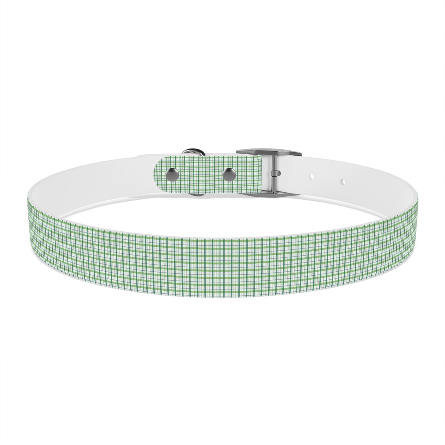 Green Plaid Dog Collar