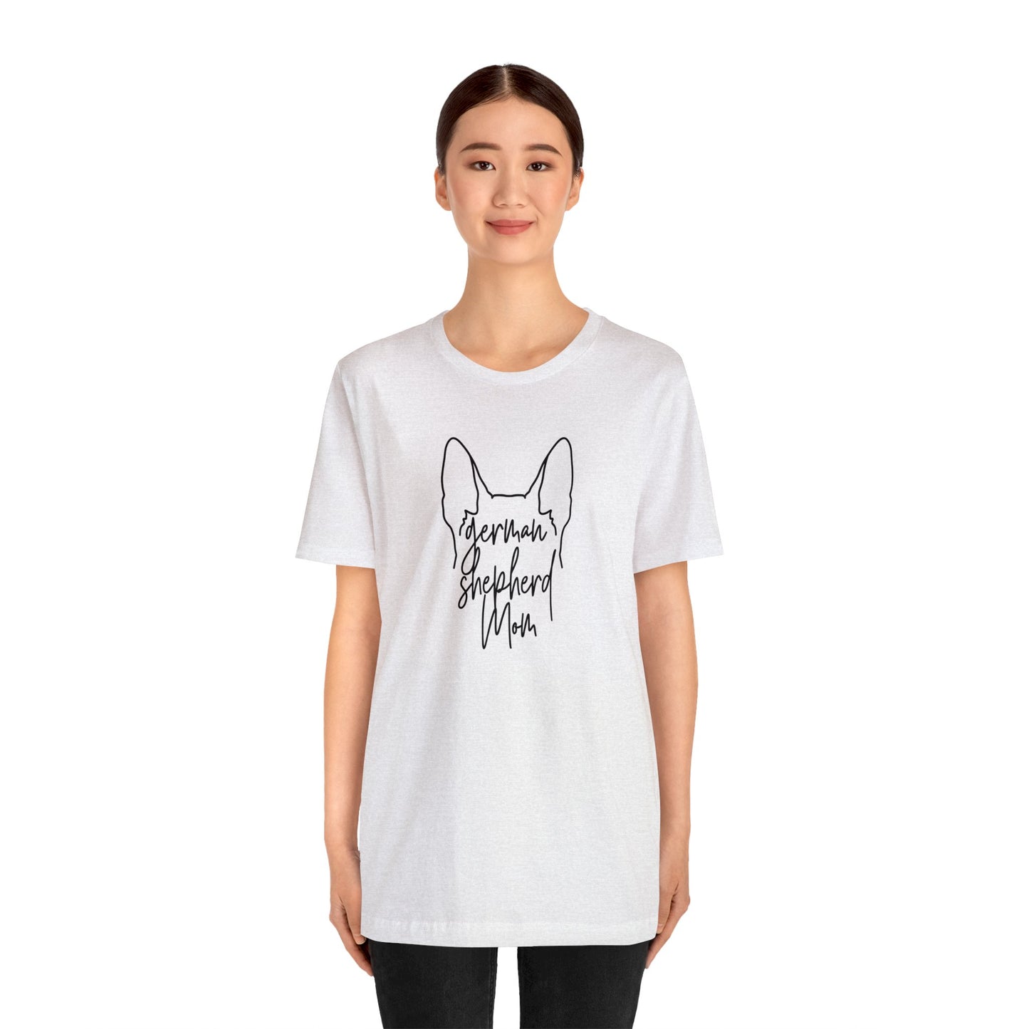 German Shepherd Mom Outline Unisex Jersey Short Sleeve Tee