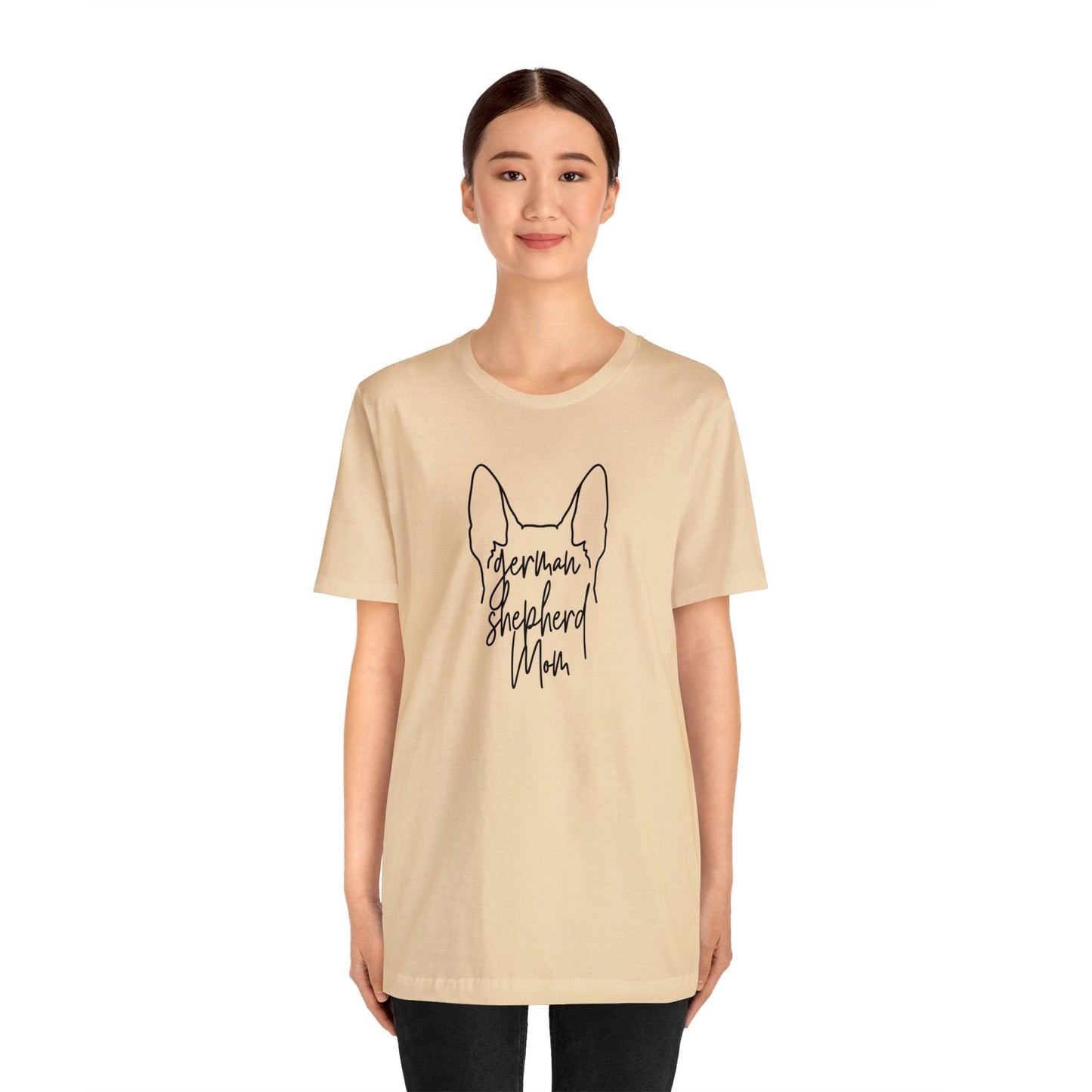 German Shepherd Mom Outline Unisex Jersey Short Sleeve Tee