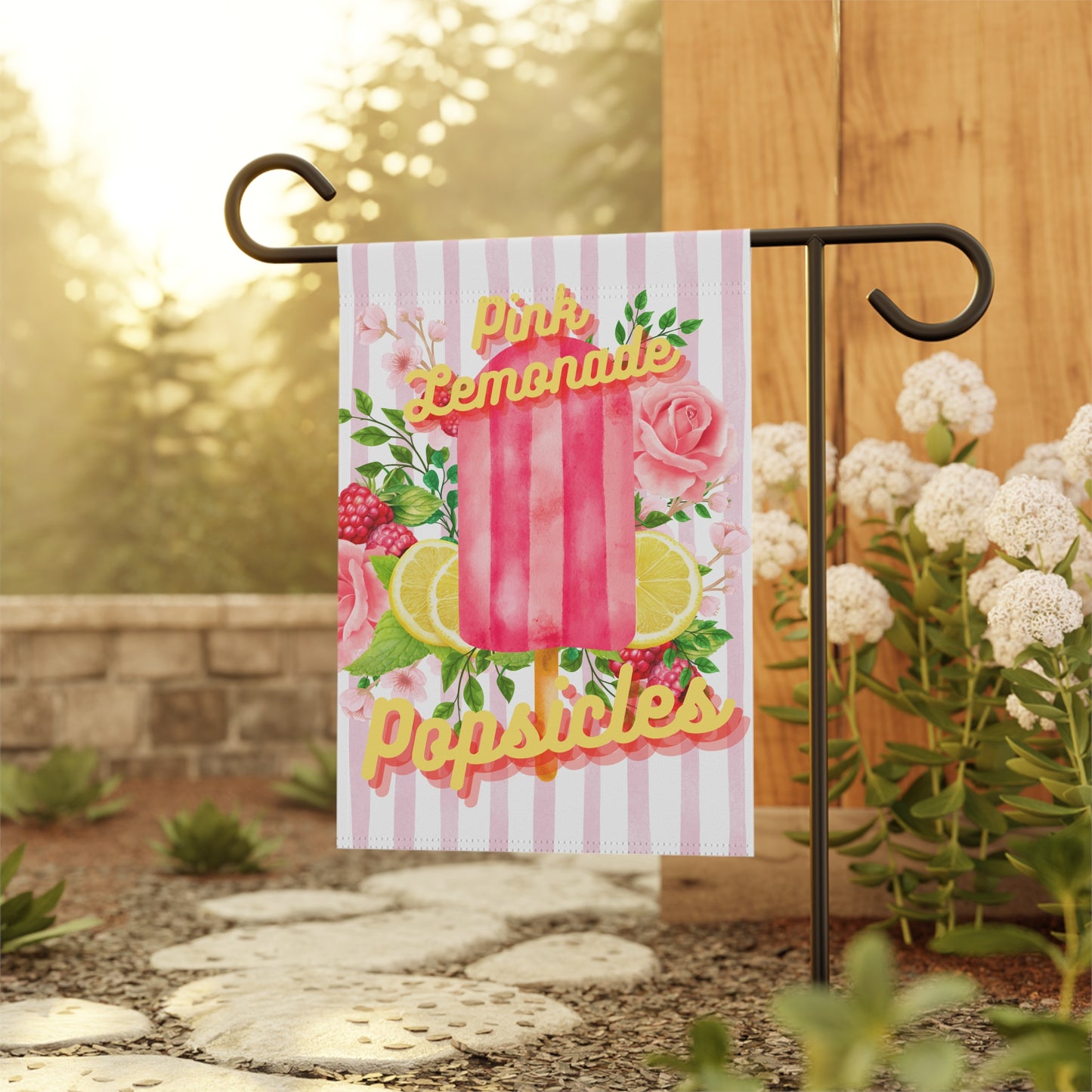 Pink Lemonade Popsicles Garden & House Banner