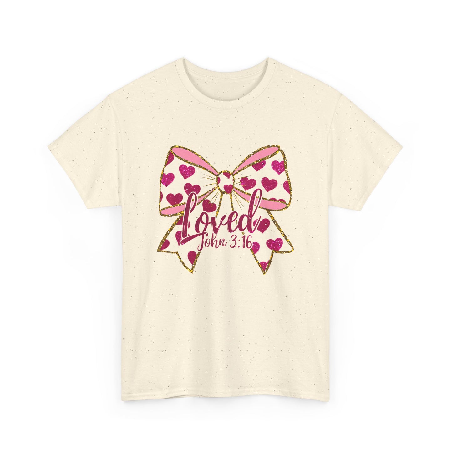 Loved Valentine's Day Bow Unisex Heavy Cotton Tee