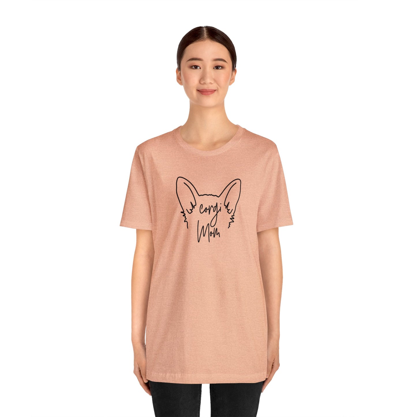 Corgi Mom Outline Unisex Jersey Short Sleeve Tee