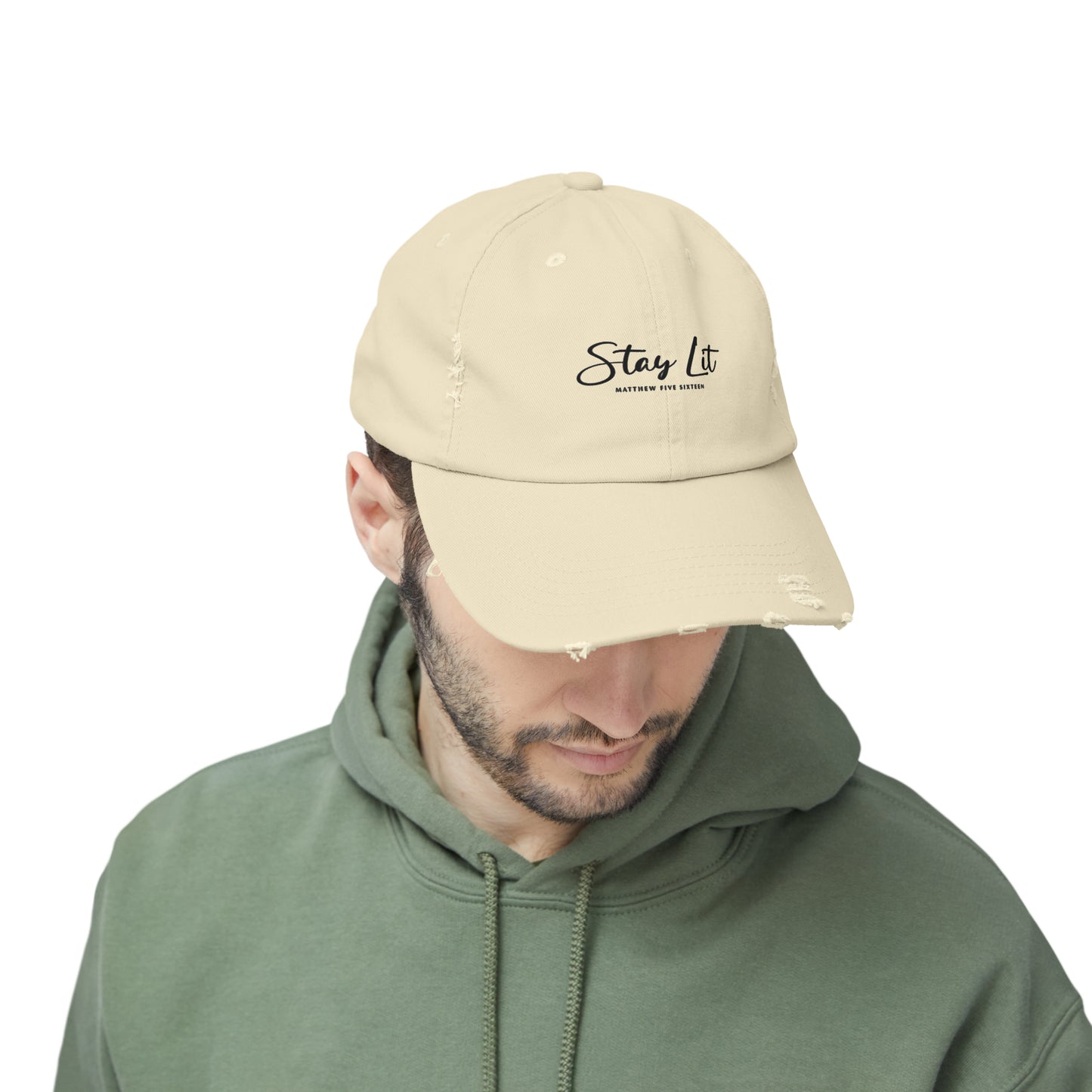 Stay Lit Unisex Distressed Cap