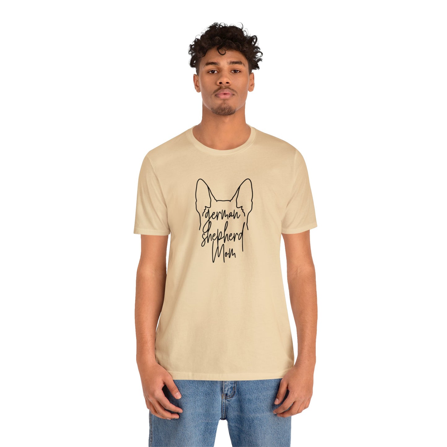 German Shepherd Mom Outline Unisex Jersey Short Sleeve Tee