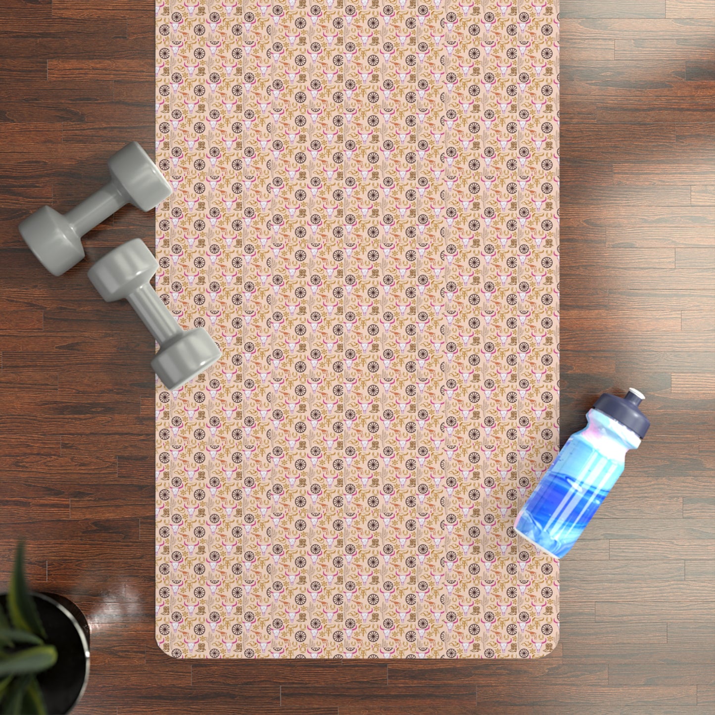 Tiny Western Print Rubber Yoga Mat