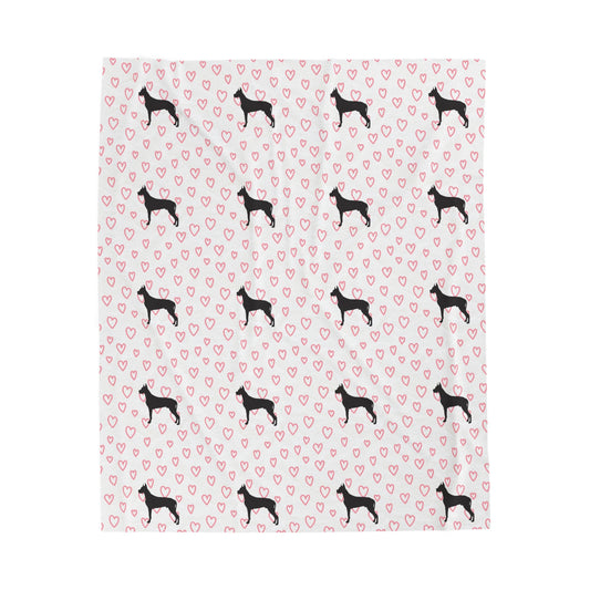 Great Dane Hearts Velveteen Plush Blanket