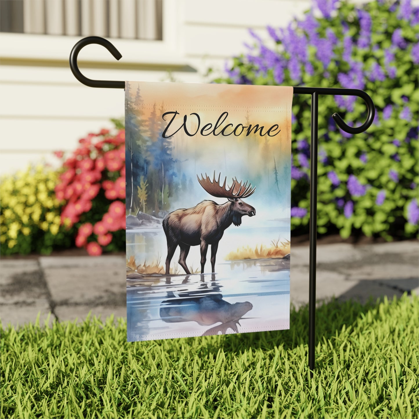 Welcome Moose Garden & House Banner