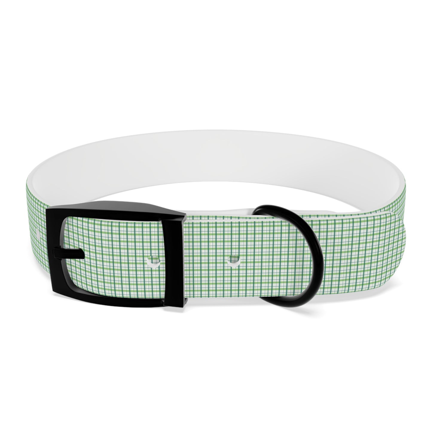 Green Plaid Dog Collar