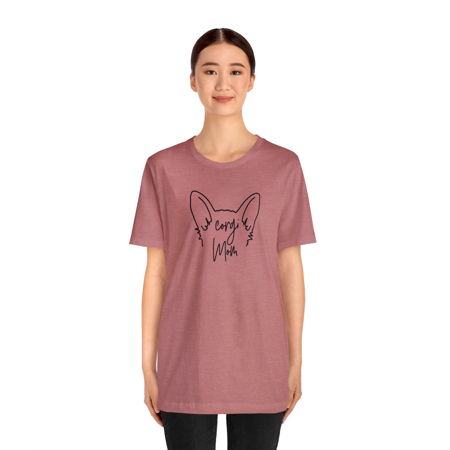 Corgi Mom Outline Unisex Jersey Short Sleeve Tee