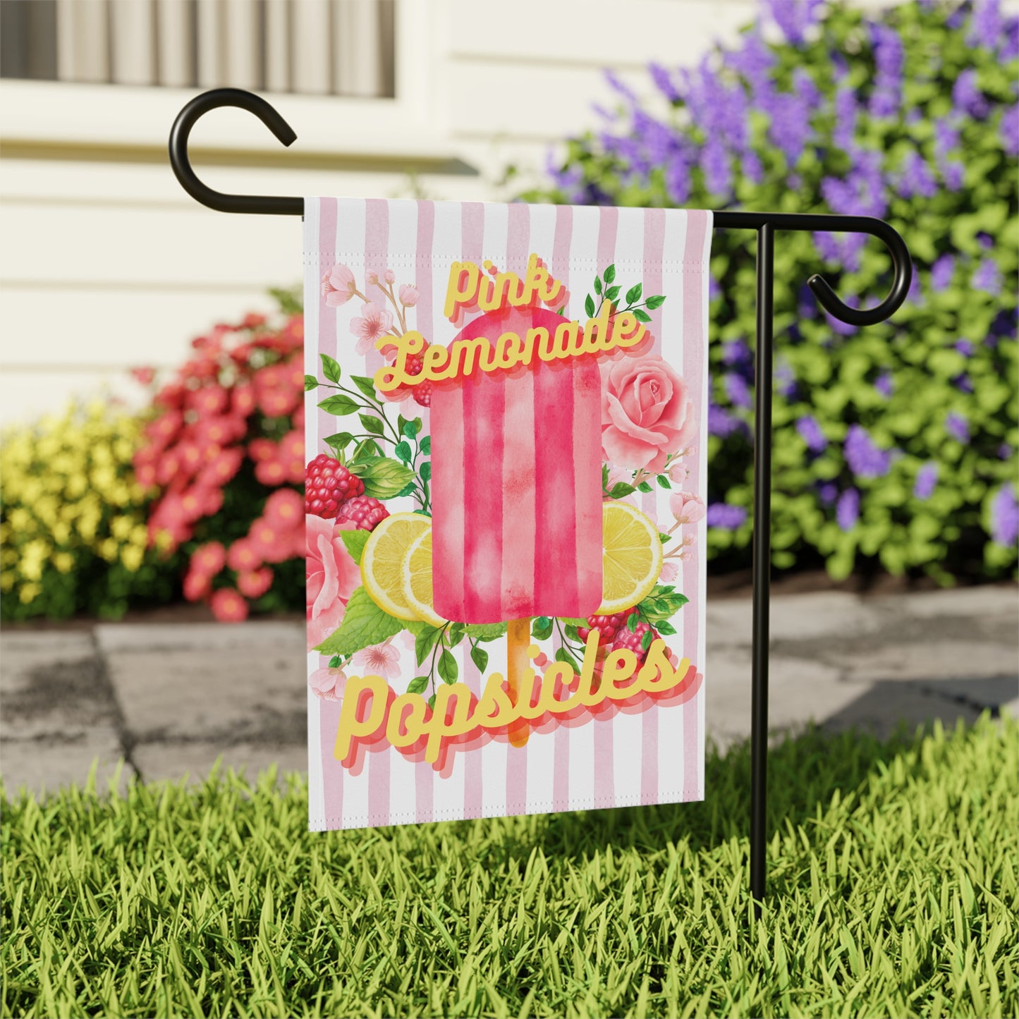 Pink Lemonade Popsicles Garden & House Banner