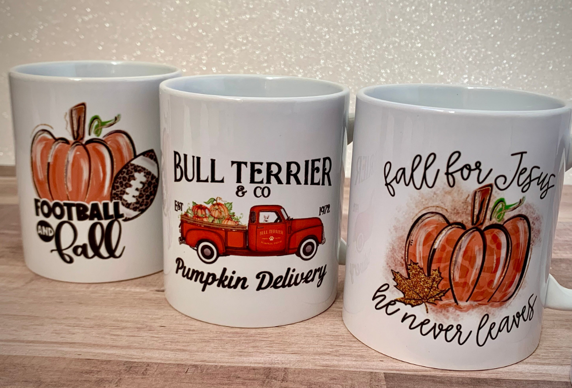 Bull Terrier Pumpkin Truck Mug