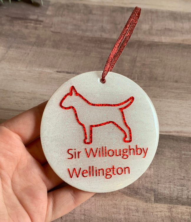 Personalized Bull Terrier Christmas Ornament