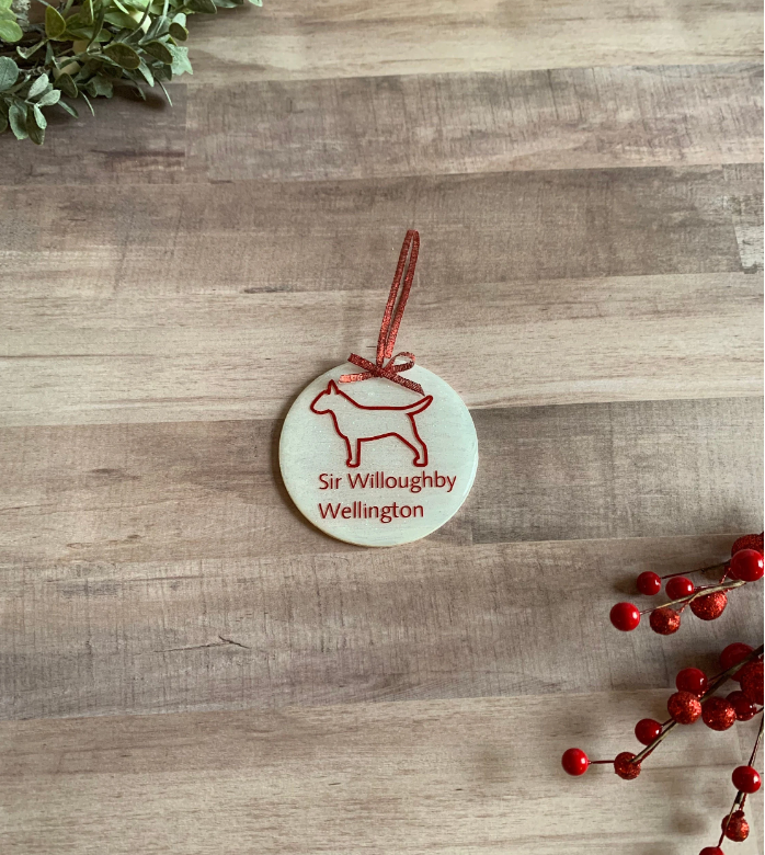 Personalized Bull Terrier Christmas Ornament