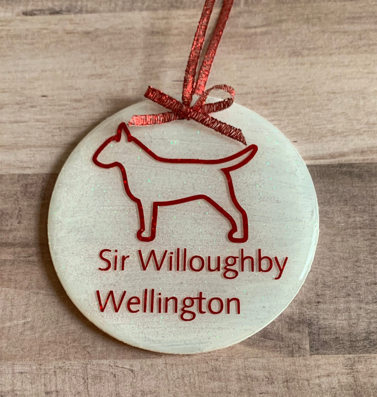 Personalized Bull Terrier Christmas Ornament