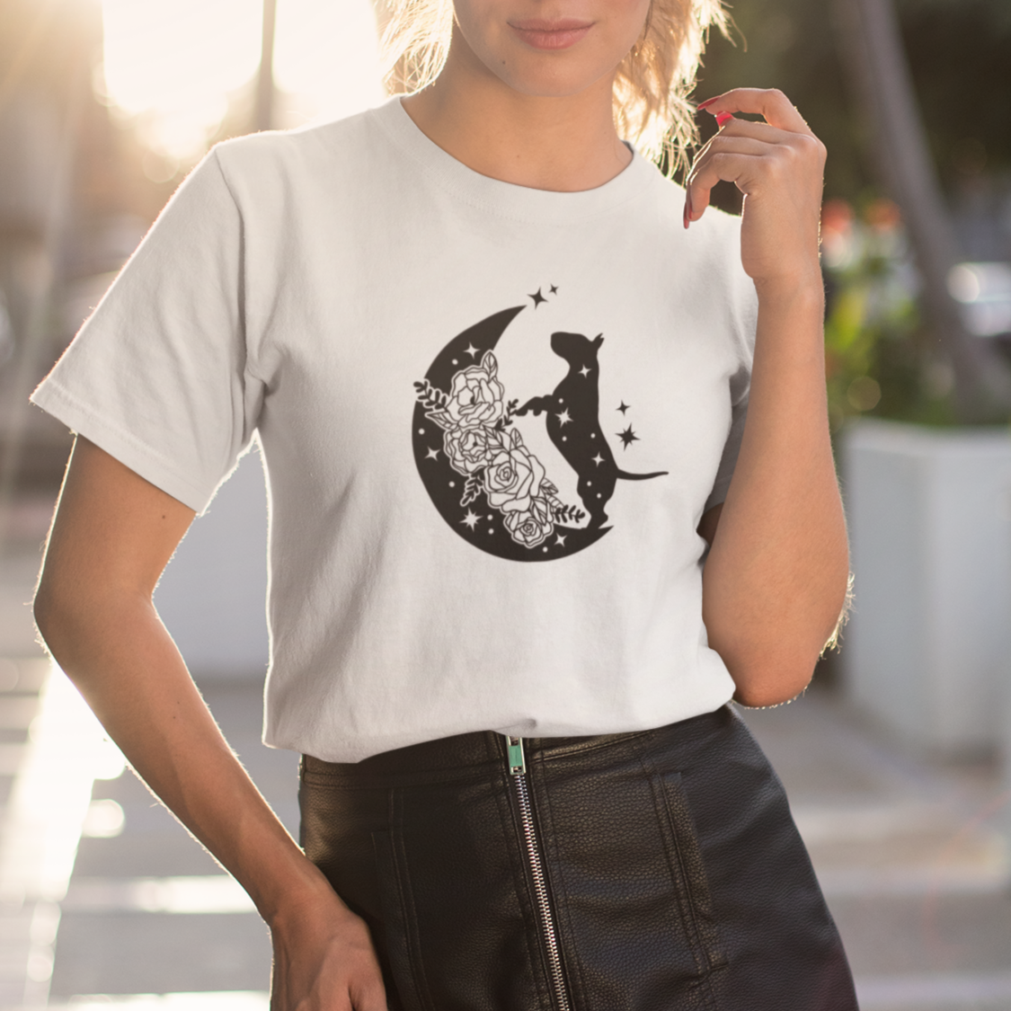 Bull Terrier Floral Moon Shirt